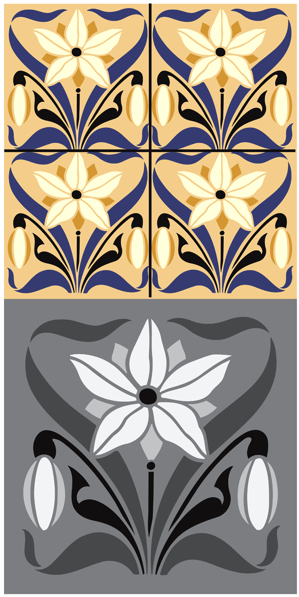 14. DE221 Art Nouveau Tile