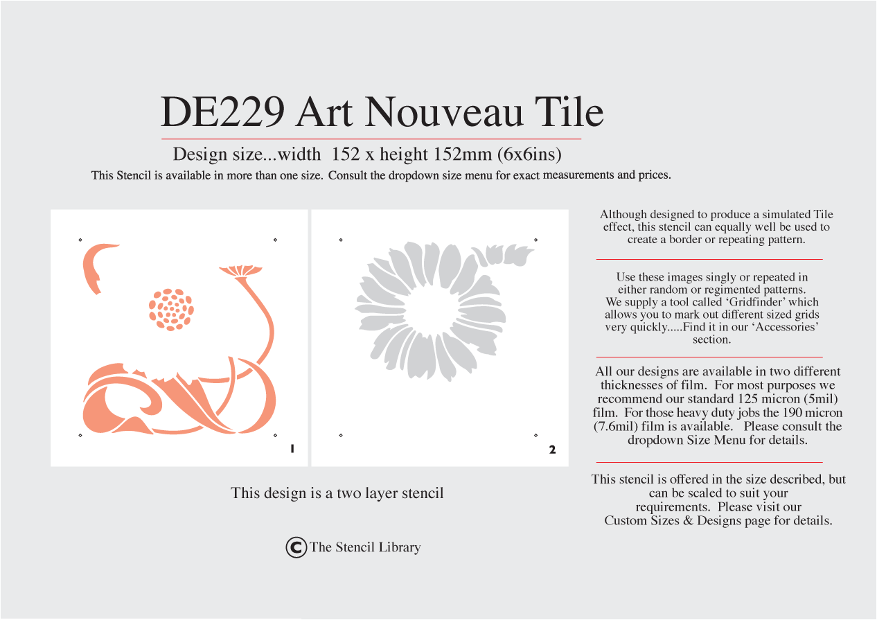 22. DE229 Art Nouveau Tile