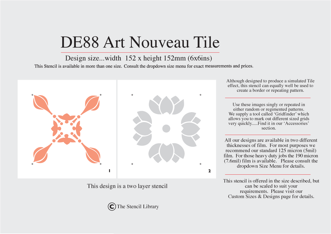 DE88 Art Nouveau Tile