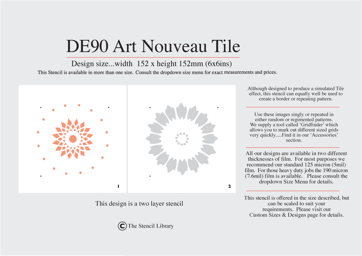 DE90 Art Nouveau Tile