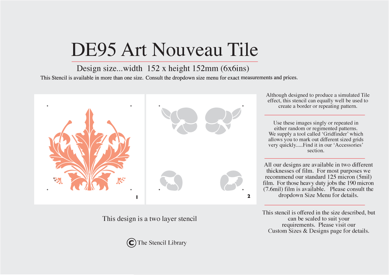 DE95 Art Nouveau Tile