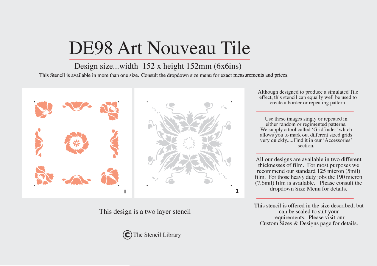 11. DE98 Art Nouveau Tile