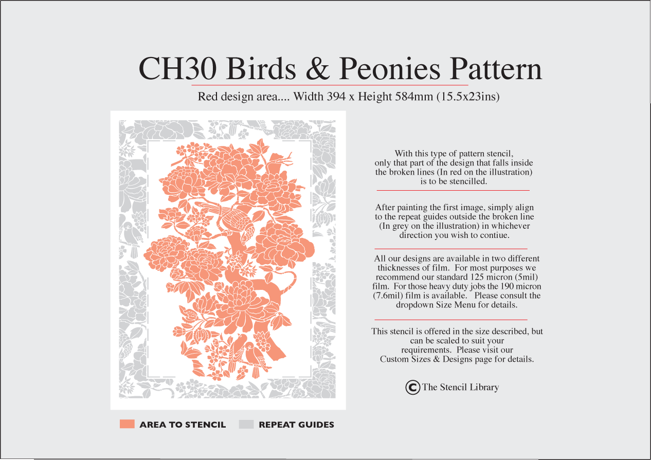 CH30 Birds & Peonies Pattern