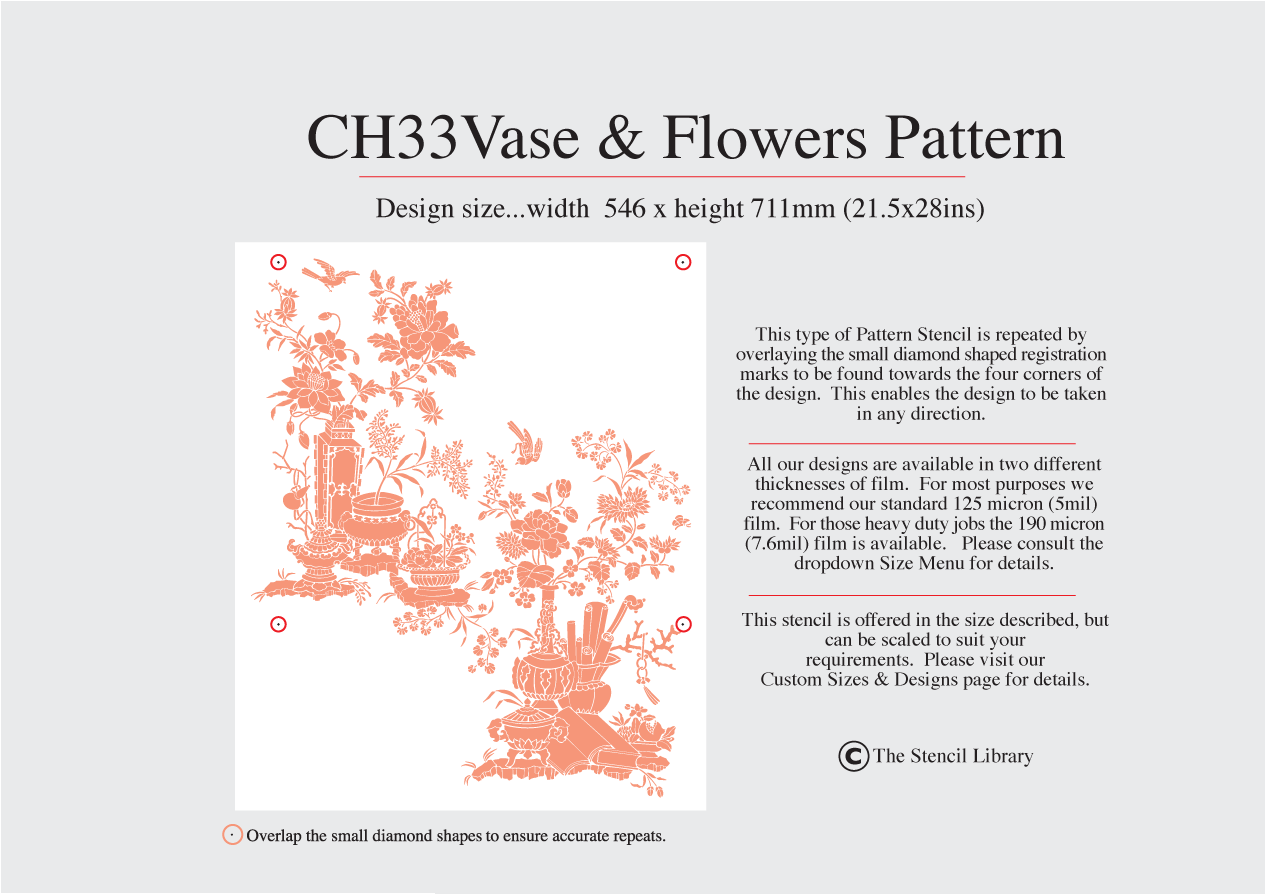 CH33 Vase & Flowers Pattern