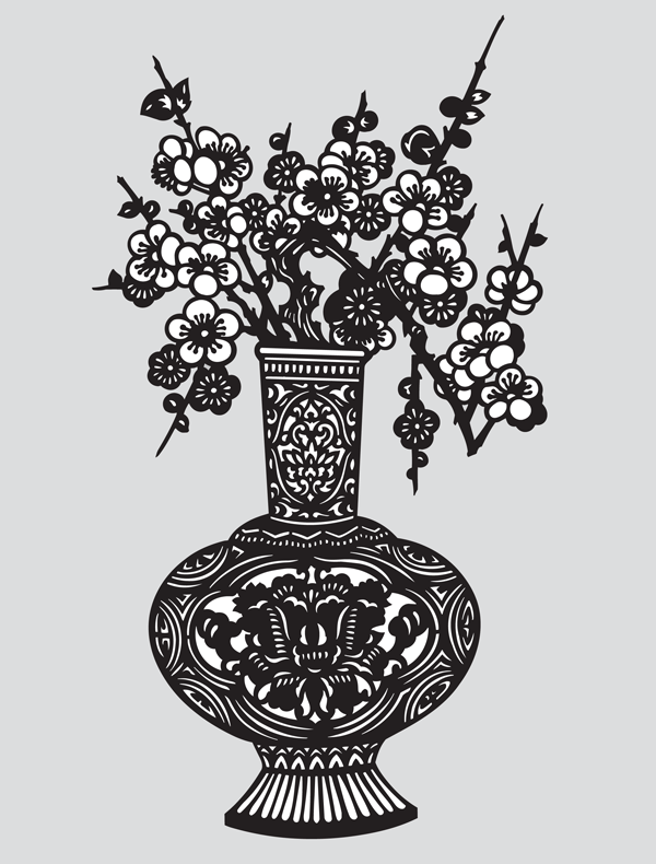 61. CH74S Vase & Cherry Blossom